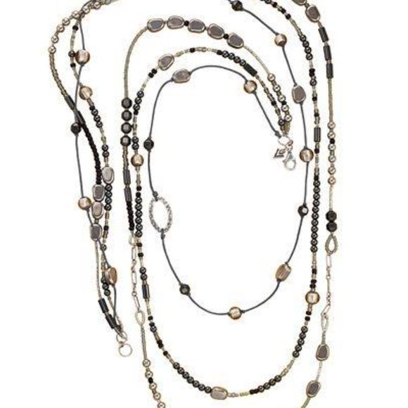 Silpada Dewdrops Hematite, Glass and Sterling Silver Necklace N2097 - Picture 1 of 4